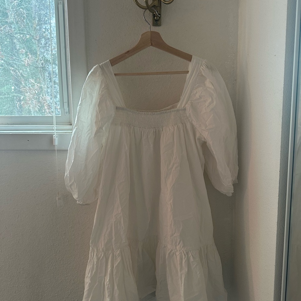 Nasty Gal White Smocked Dress